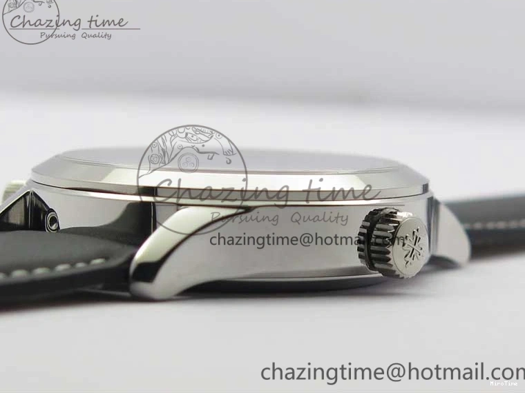 MIROTIME 0404 Practical Calatrava 5524 Pilot Travel Time SS GRF Blue Dial on Black Leather Strap A324 V 7107